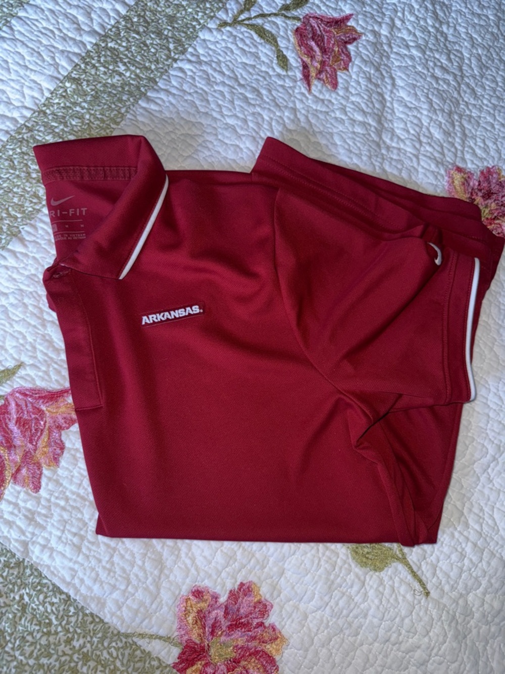 Nike Men’s Red Arkansas Dri-FIT Polo with White Trim